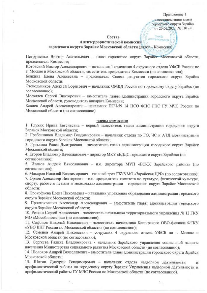 О внесении изменений в постановление и.о. главы городского округа Зарайск Московской области от 22.10.2018 №1867/10