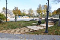 В Зарайске продолжаются работы по благоустройству центрального парка культуры и отдыха ЦД «Победа»