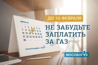 Мособлгаз напоминает: не забудьте заплатить за газ до 10 февраля