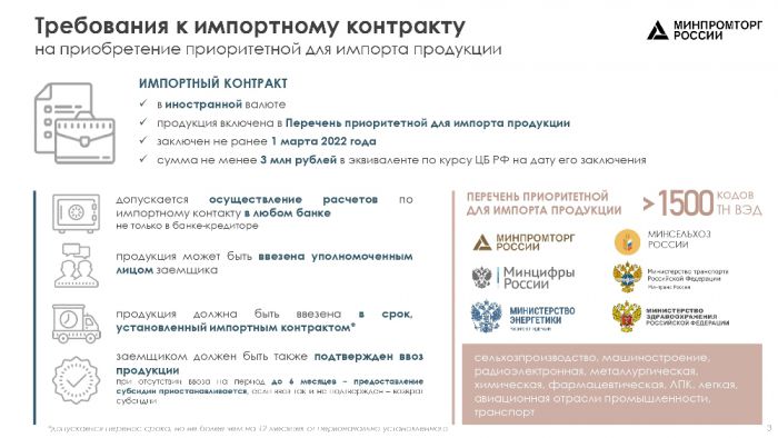 Презентация "Механизм льготного кредитования российских организаций на приобретение приоритетной для импорта продукции"
